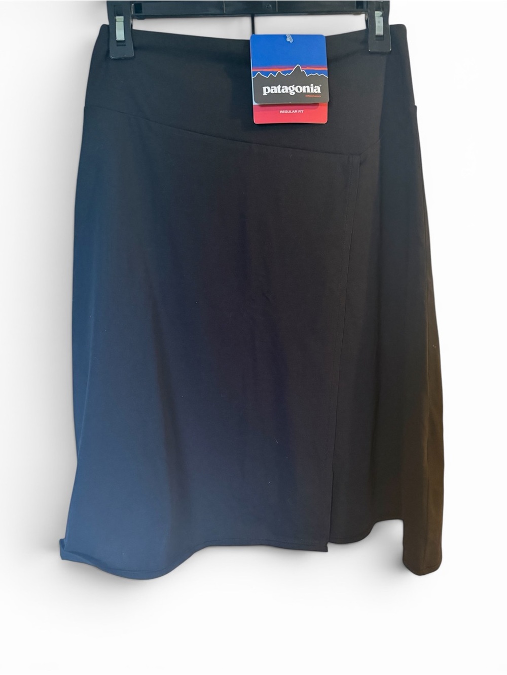 Patagonia Vitaliti Black Faux Wrap A Line Travel Skirt NWT XS